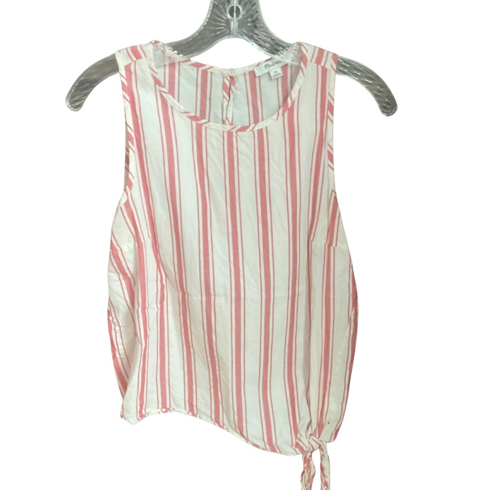 Striped Sleeveless Top - Red and White